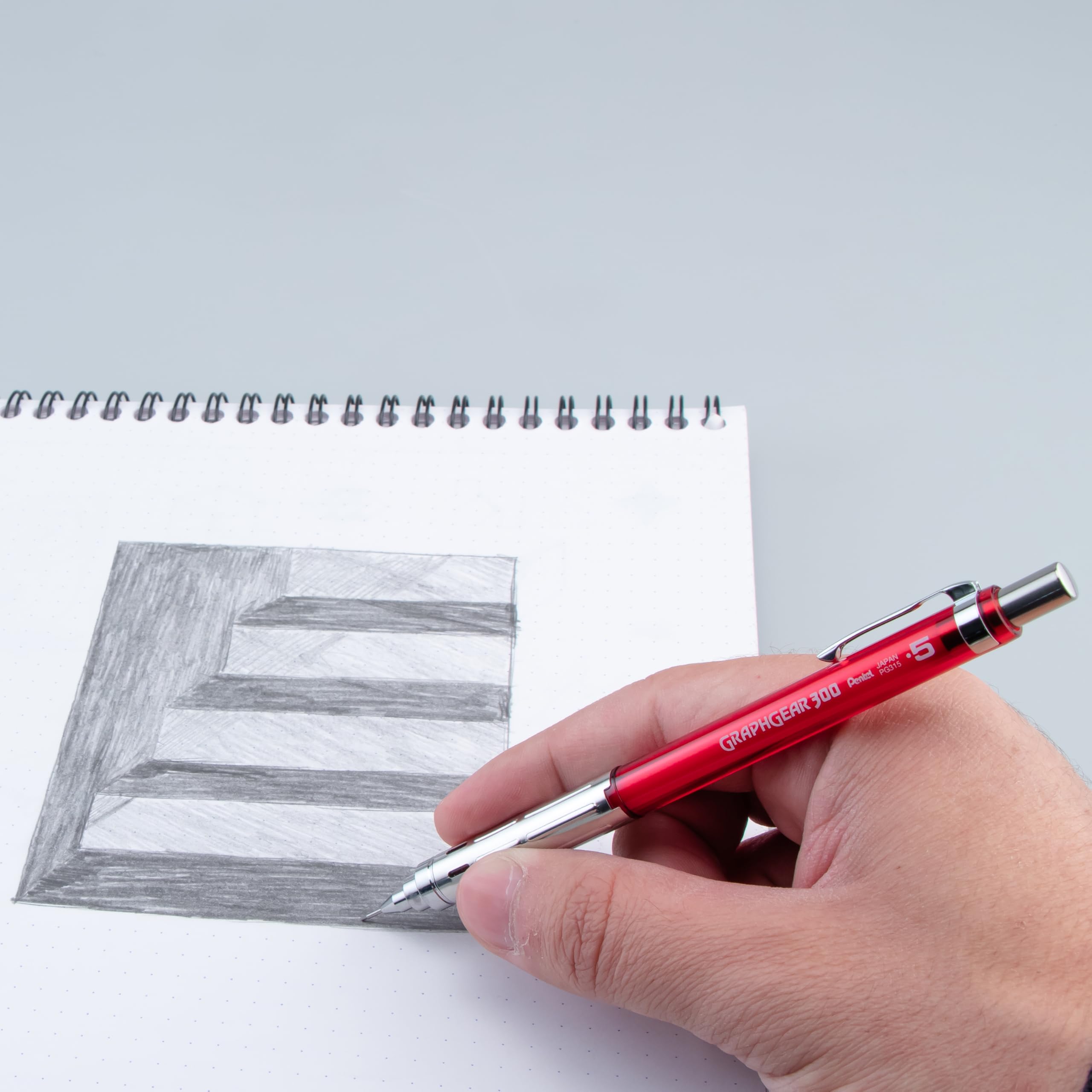pentel-graphgear-300-pg313-porte-mine-technique-0-3-mm-corps-orange-transparent- image 6