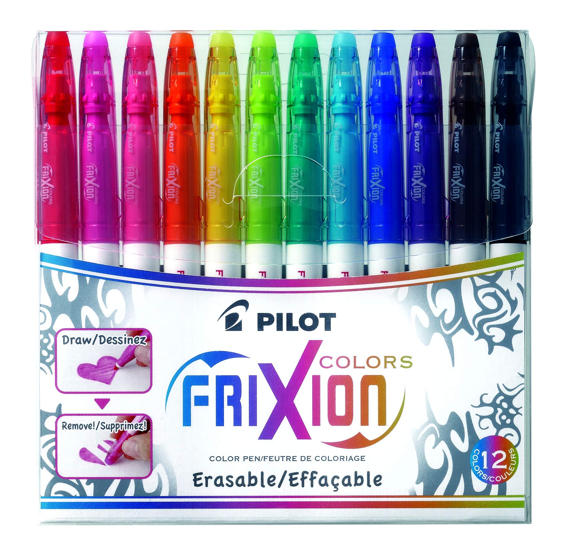 pilot-frixion-colors-feutres-effa-ables-pointe-moyenne-conique-lot-de-12-couleur image 4