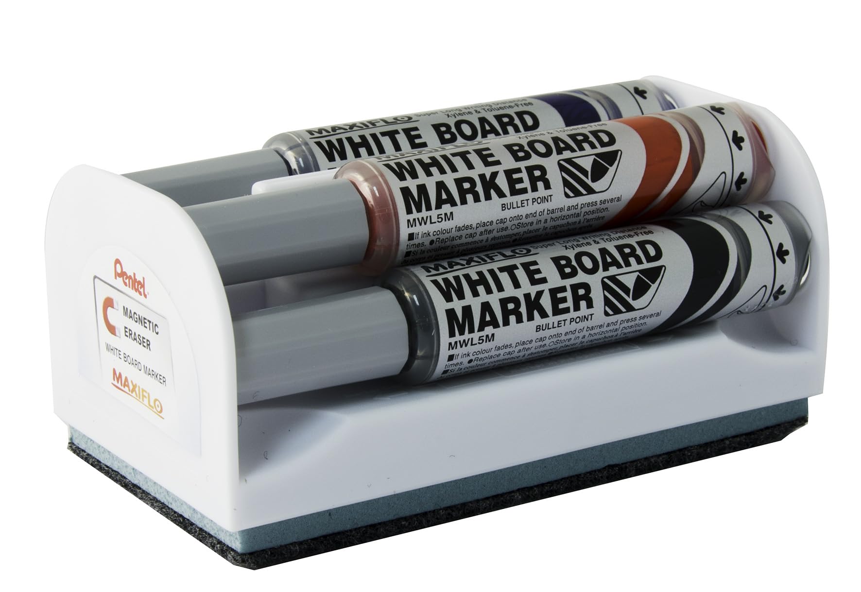 pentel-maxiflo-kit-tableau-blanc-brosse-effaceur-4-marqueurs-pointe-conique-6-mm image 7