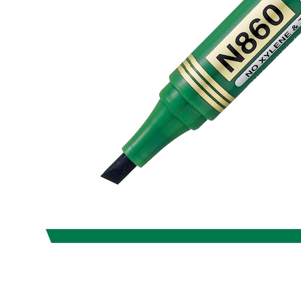 pentel-n860-marqueur-permanent-biseaut-2-3-x-4-5-mm-vert-lot-de-12 image 3