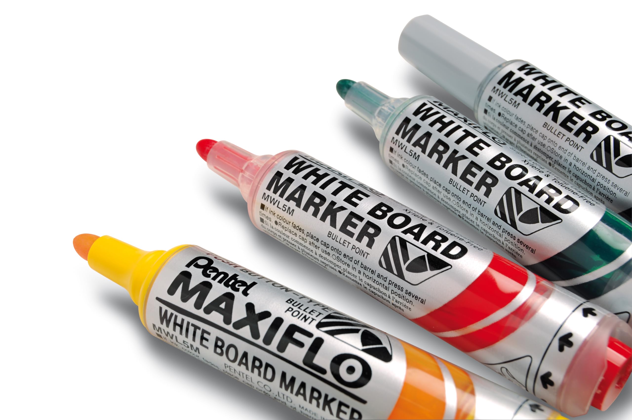 pentel-maxiflo-mwl5m-lot-de-12-marqueurs-tableau-blanc-jaune-pointe-conique-bout image 5