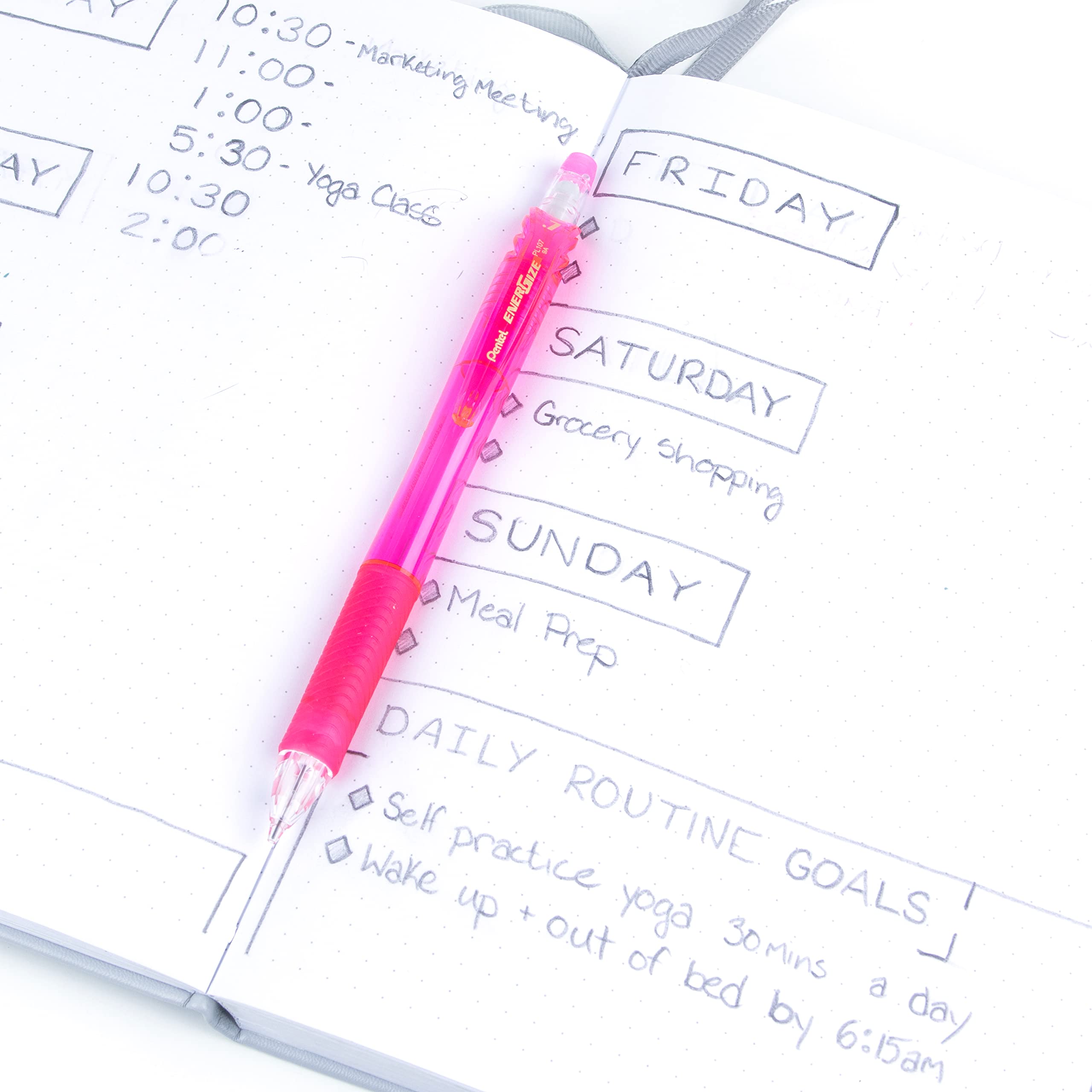 pentel-energize-x-pl107-porte-mine-0-7-mm-rose-lot-de-12 image 4