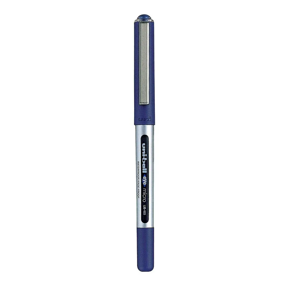 uni-ball-eye-ub-150-roller-encre-liquide-bleue-pointe-m-tal-ultra-fine-lot-de-12 image 1