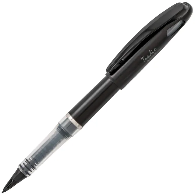 pentel-tradio-lot-de-12-feutres-plume-rechargeables-encre-noire-corps-noir-mat image 1