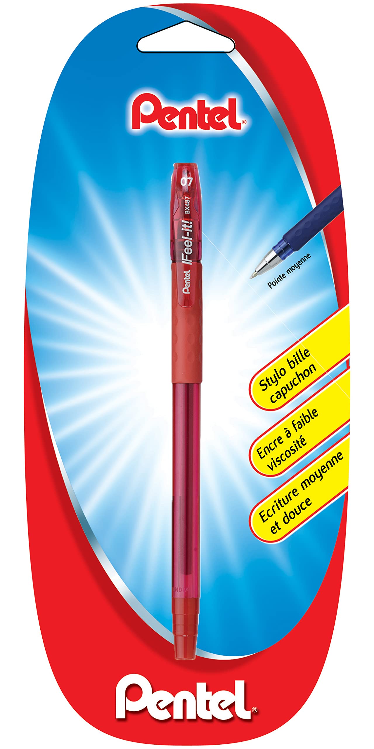 pentel-i-feel-it-bx487-lot-de-12-stylos-bille-0-7-mm-rouge-encre-faible-viscosit image 8