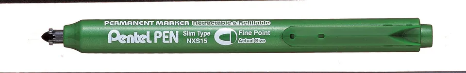pentel-pen-nxs15-marqueur-permanent-r-tractable-vert-lot-de-12 image 1