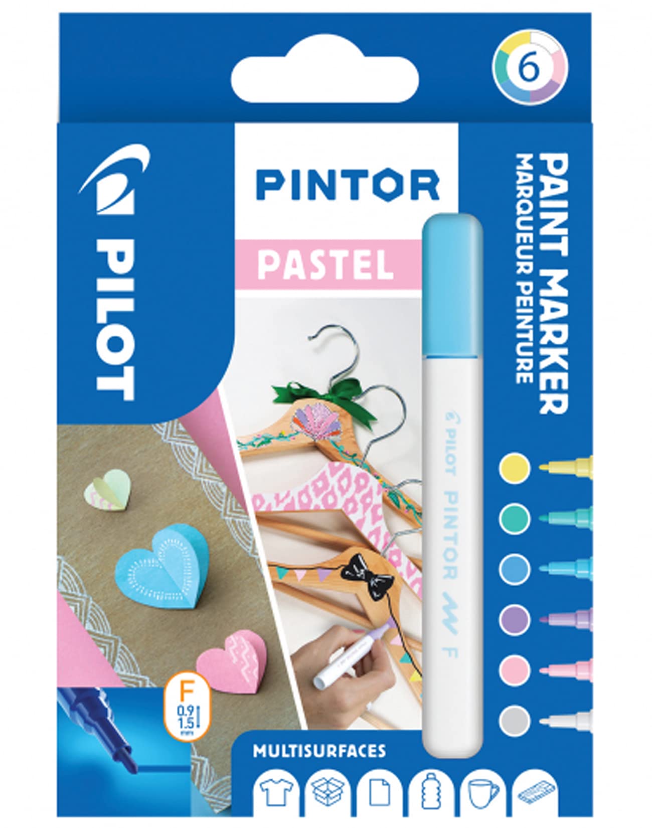 pilot-pintor-marqueur-peinture-multi-surfaces-pointe-fine-couleurs-pastel-pochet image 1