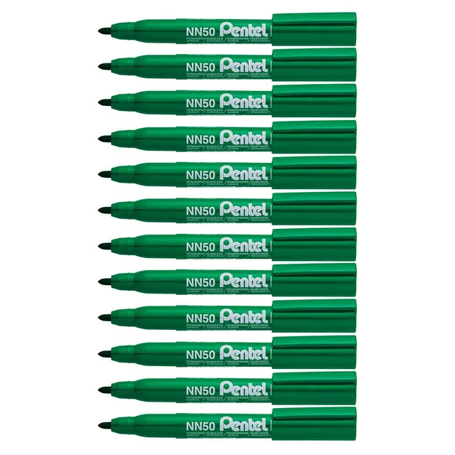 pentel-pen-marqueur-permanent-vert-lot-de-12 image 1