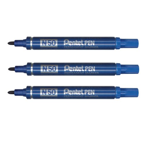 pentel-n50-marqueur-permanent-pointe-conique-bleu-lot-de-3 image 4