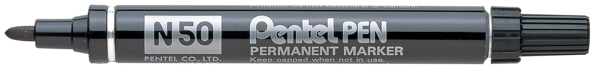 pentel-pen-n50-marqueur-permanent-pointe-conique-4-3-mm-noir-lot-de-12 image 5