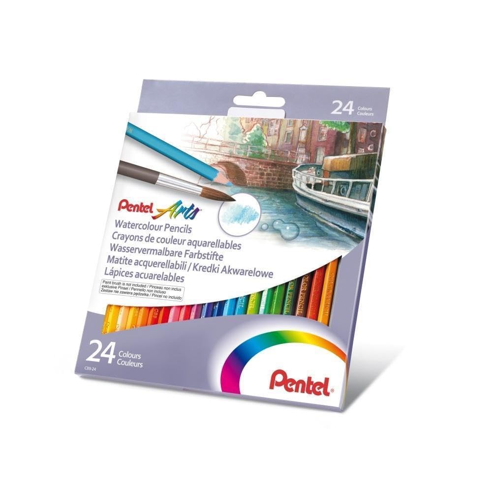 pentel-cb9-24u-crayons-de-couleur-aquarellables-bo-te-de-24 image 1