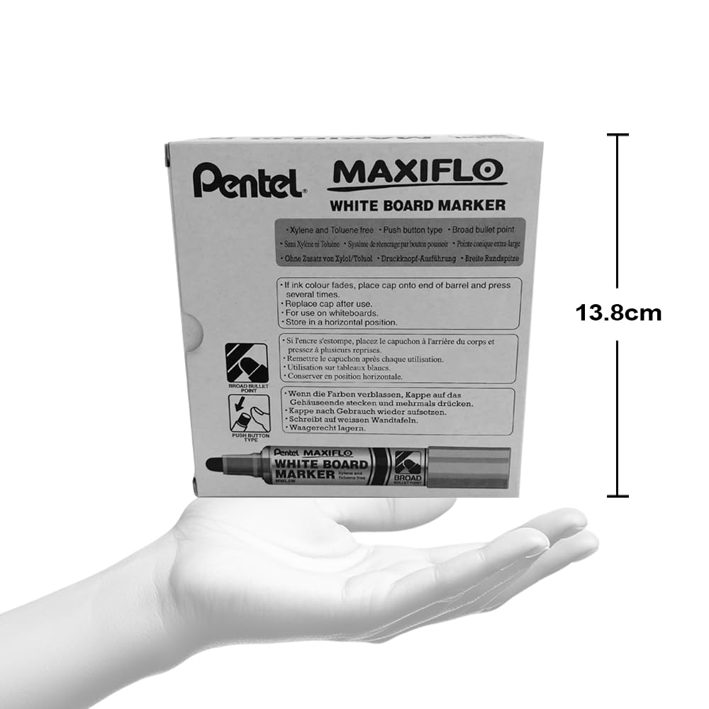 pentel-maxiflo-mwl5w-bx-marqueur-tableau-blanc-rouge-pointe-ultra-large-lot-de-1 image 7