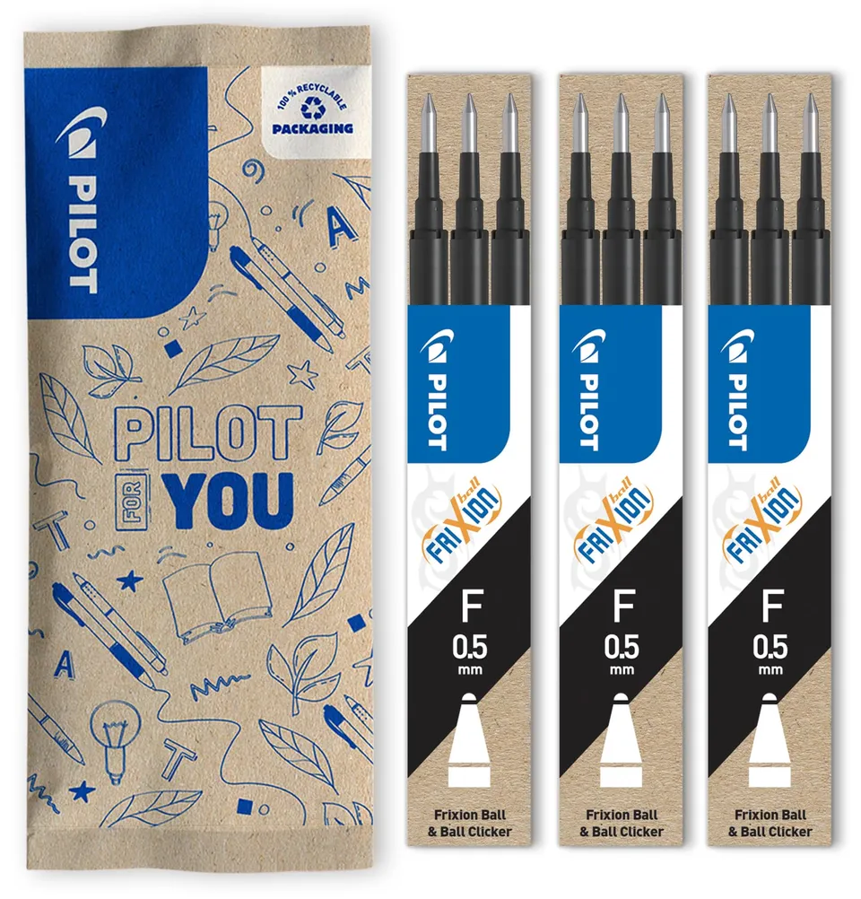 pilot-frixion-recharges-effa-ables-noires-pointe-fine-3-tuis-de-3-lot-de-9 image 1