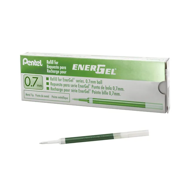 pentel-energel-lr7-lot-de-12-recharges-roller-0-7-mm-vert-clair image 1
