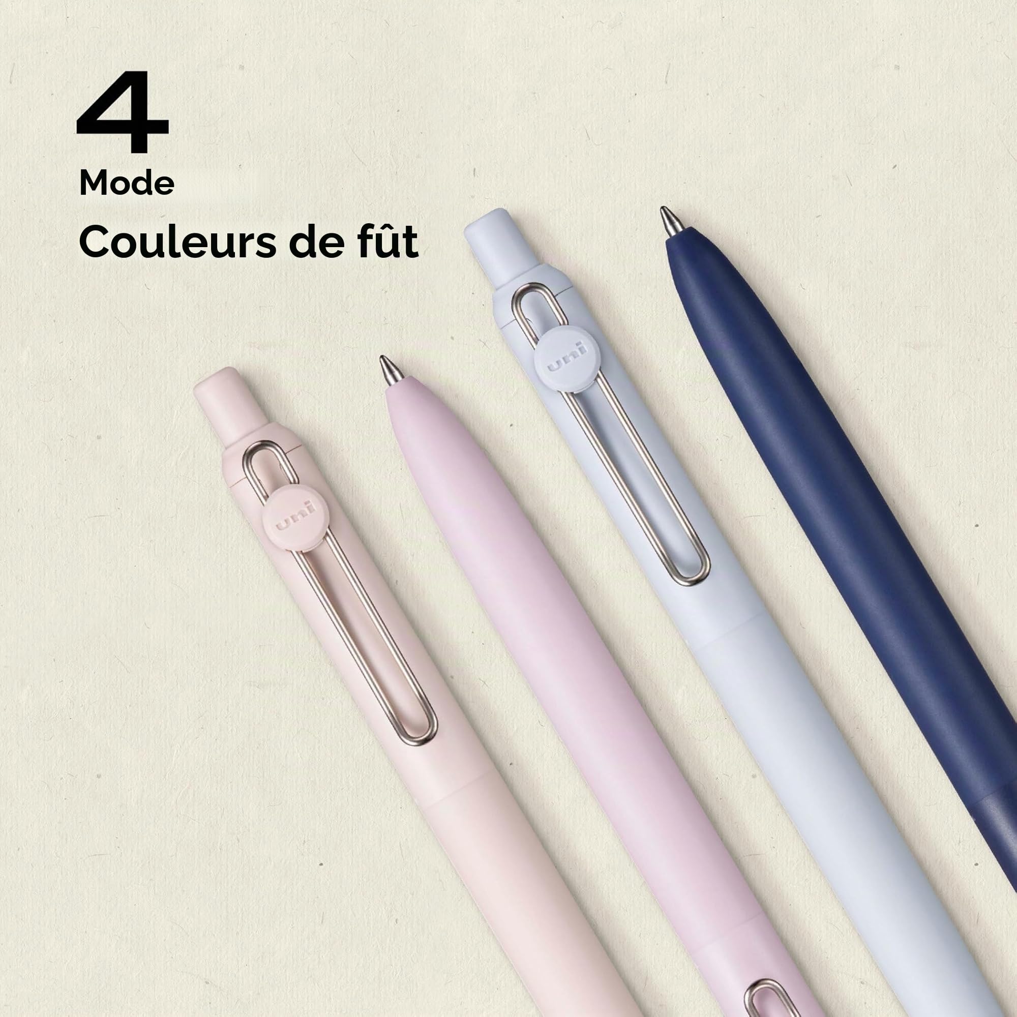 uni-ball-zento-stylo-gel-r-tractable-0-7-mm-lot-de-4-couleurs-discr-tes image 5