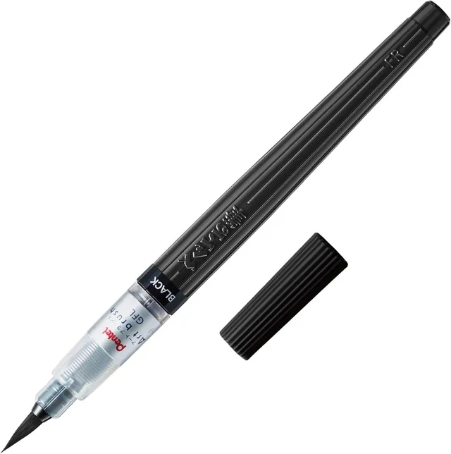 pentel-xgfl-color-brush-pinceau-rechargeable-encre-aquarellable-noir-xgfl-101x image 1