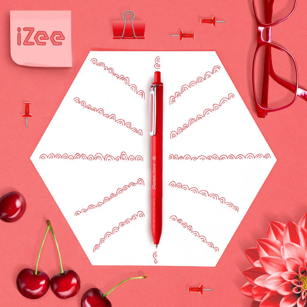 pentel-izee-bxse1002-b2-lot-de-12-recharges-bille-bx470-1-0-mm-rouge image 3