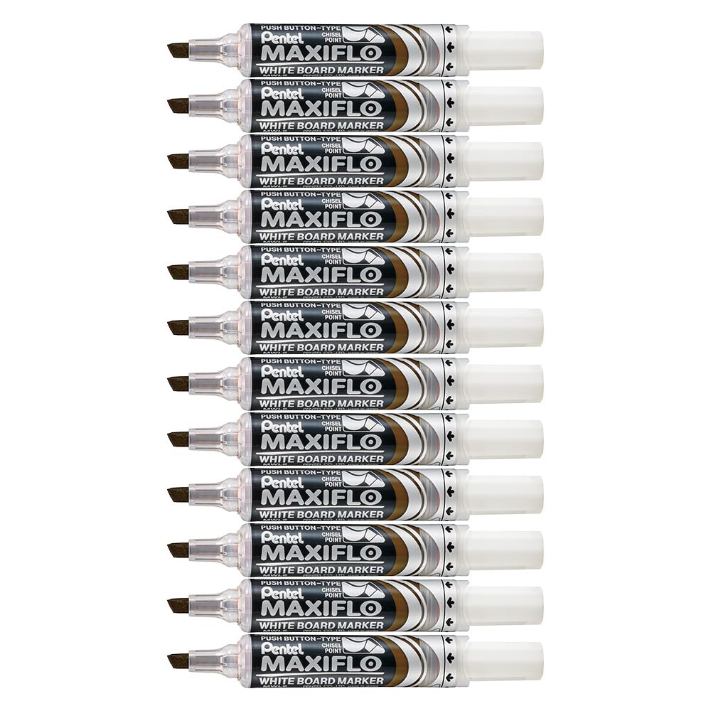 pentel-maxiflo-mwl6-lot-de-12-marqueurs-effa-ables-sec-pour-tableaux-blancs-poin image 6