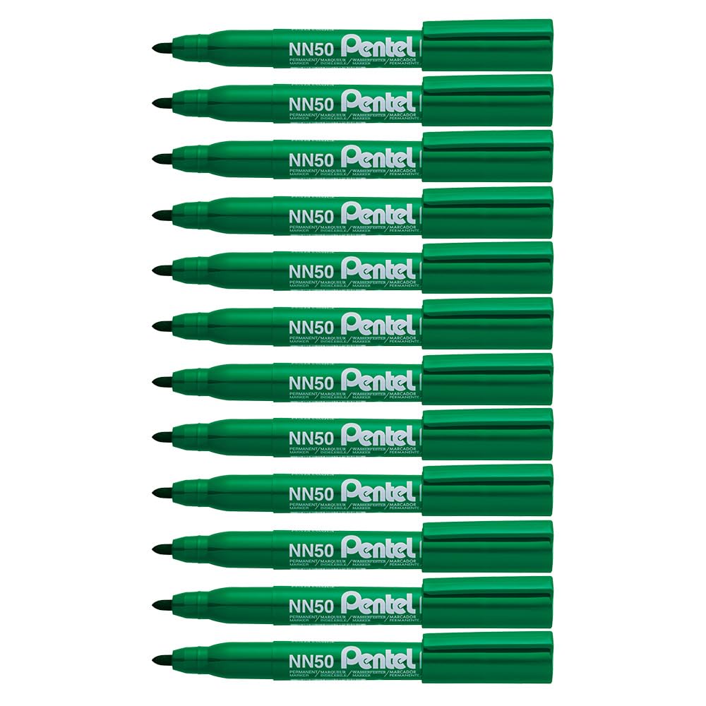 pentel-pen-marqueur-permanent-vert-lot-de-12 image 1