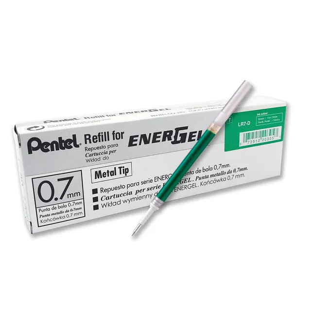 pentel-energel-lr7-d-recharge-roller-gel-0-7-mm-vert image 1