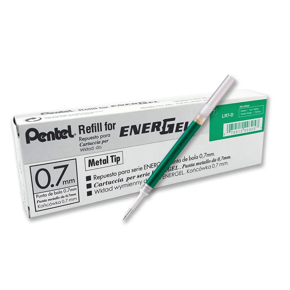 pentel-energel-lr7-d-recharge-roller-gel-0-7-mm-vert image 1