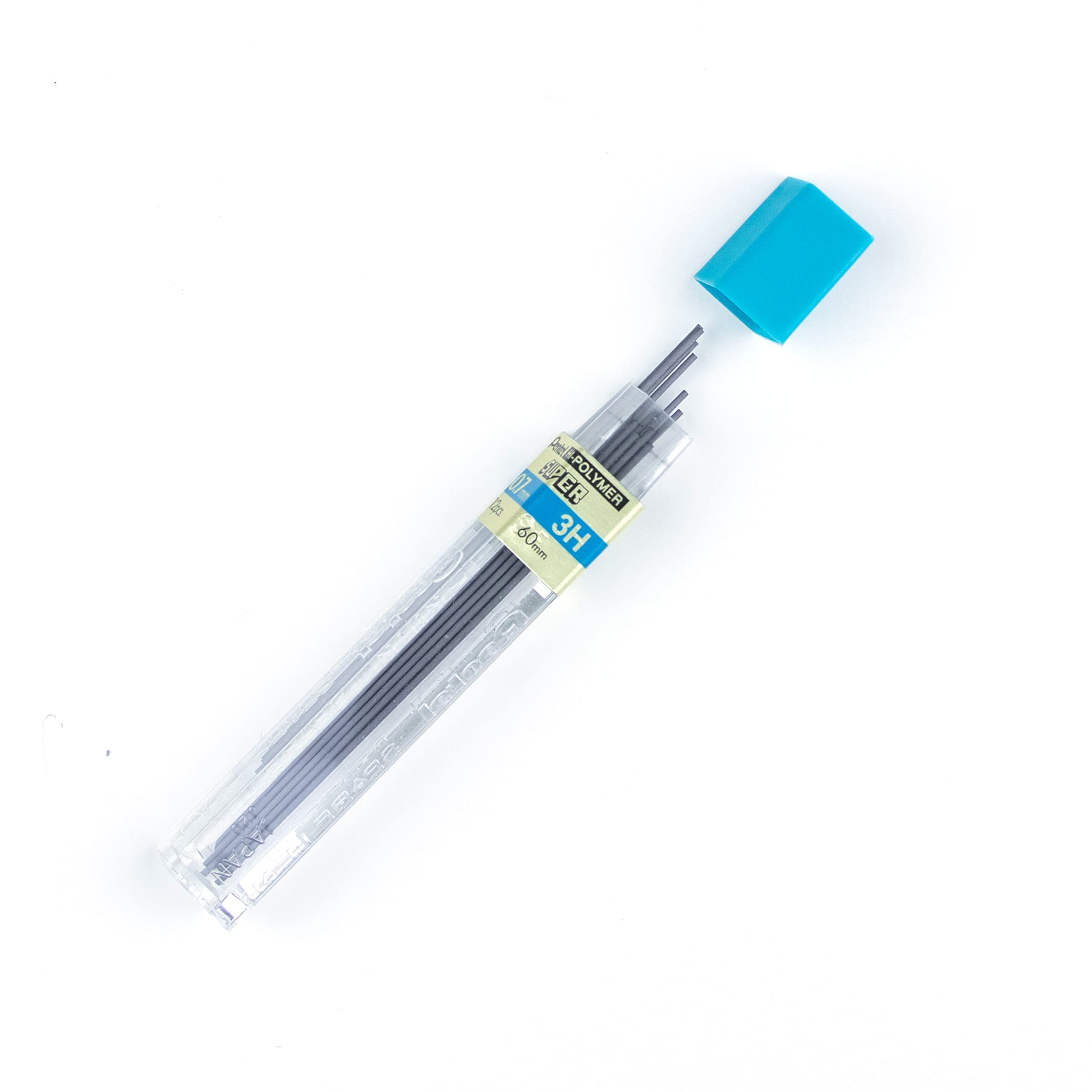 pentel-super-hi-polymer-mines-0-7-mm-3h-lot-de-12-tuis-de-12-mines image 3