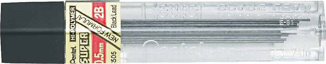 pentel-c505-mines-hi-polymer-super-0-5-mm-2b-lot-de-12-tuis-de-12 image 1