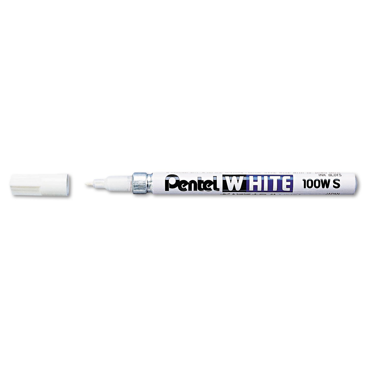 pentel-100-ws-white-marqueur-peinture-blanc-ind-l-bile-pointe-conique-fine-1-3-m image 1