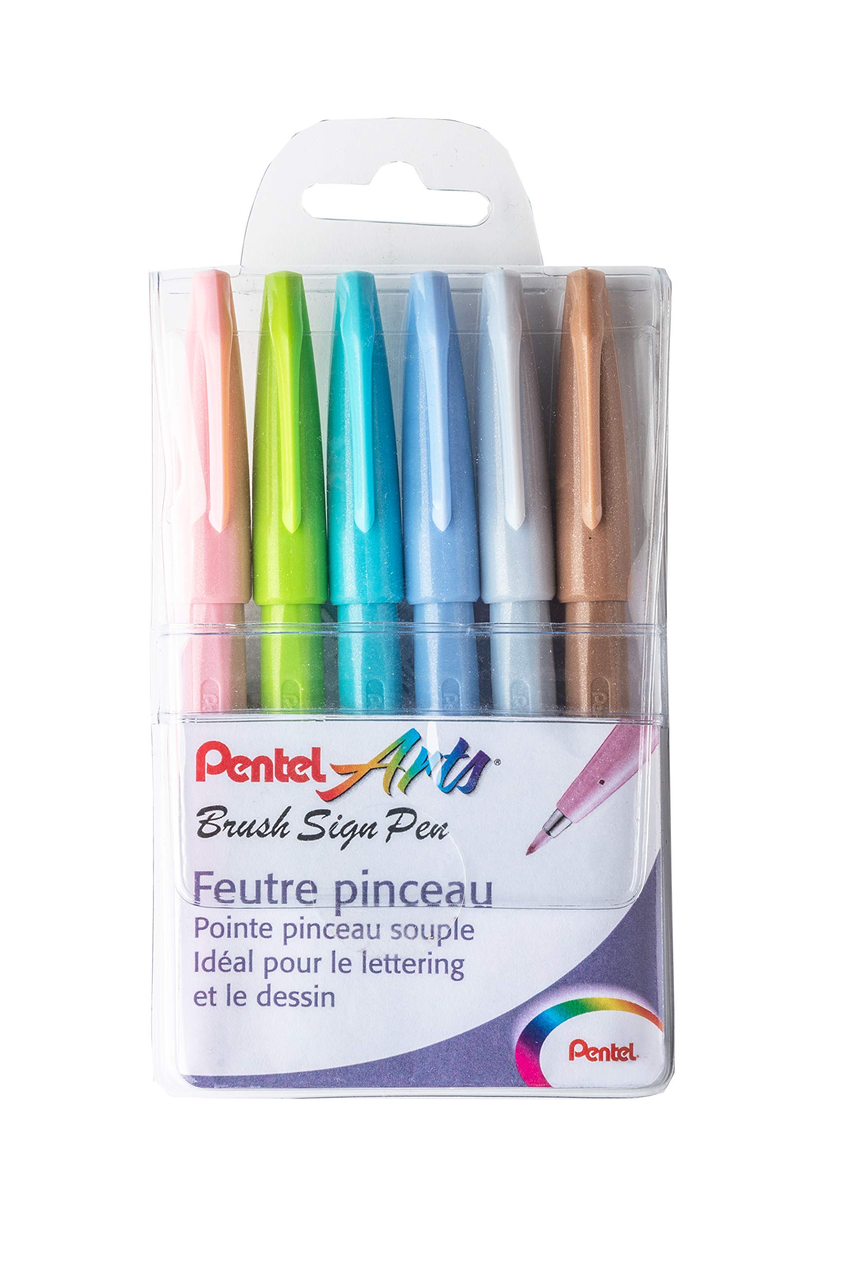 pentel-fude-touch-sign-pen-ses15c-y-feutre-pinceau-ocre-lot-de-10 image 3