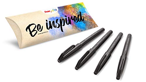 pentel-arts-brush-sign-pen-ses15c-feutre-pinceau-noir-pack-de-4 image 5