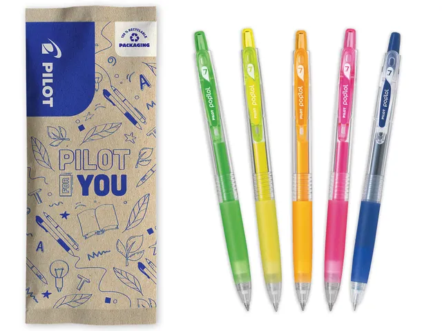 pilot-pop-lol-stylo-roller-encre-gel-r-tractable-lot-de-5-couleurs-n-ons-pointe- image 1