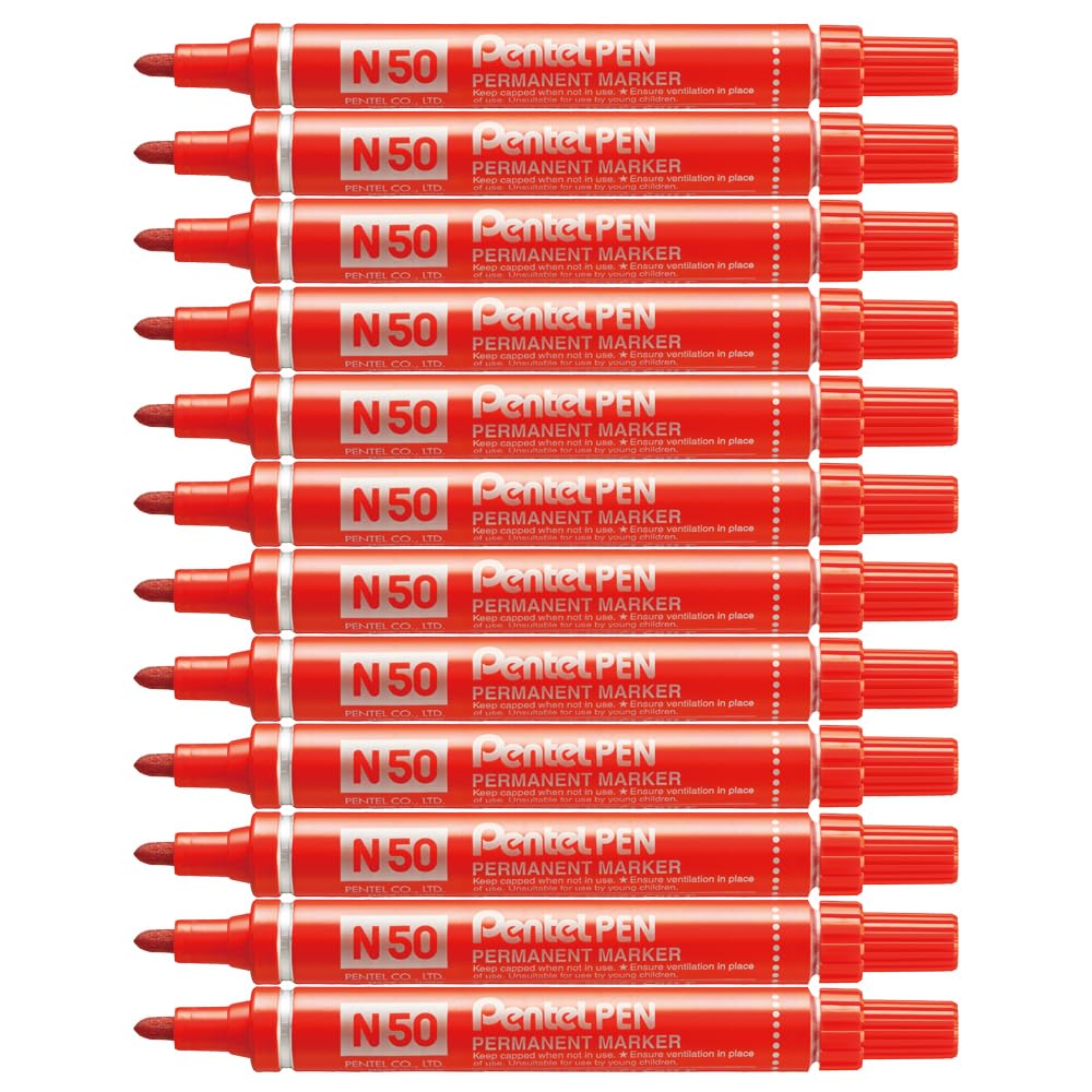 pentel-pen-n50xl-marqueur-permanent-extra-large-biseaut-lot-de-6-bleu image 3