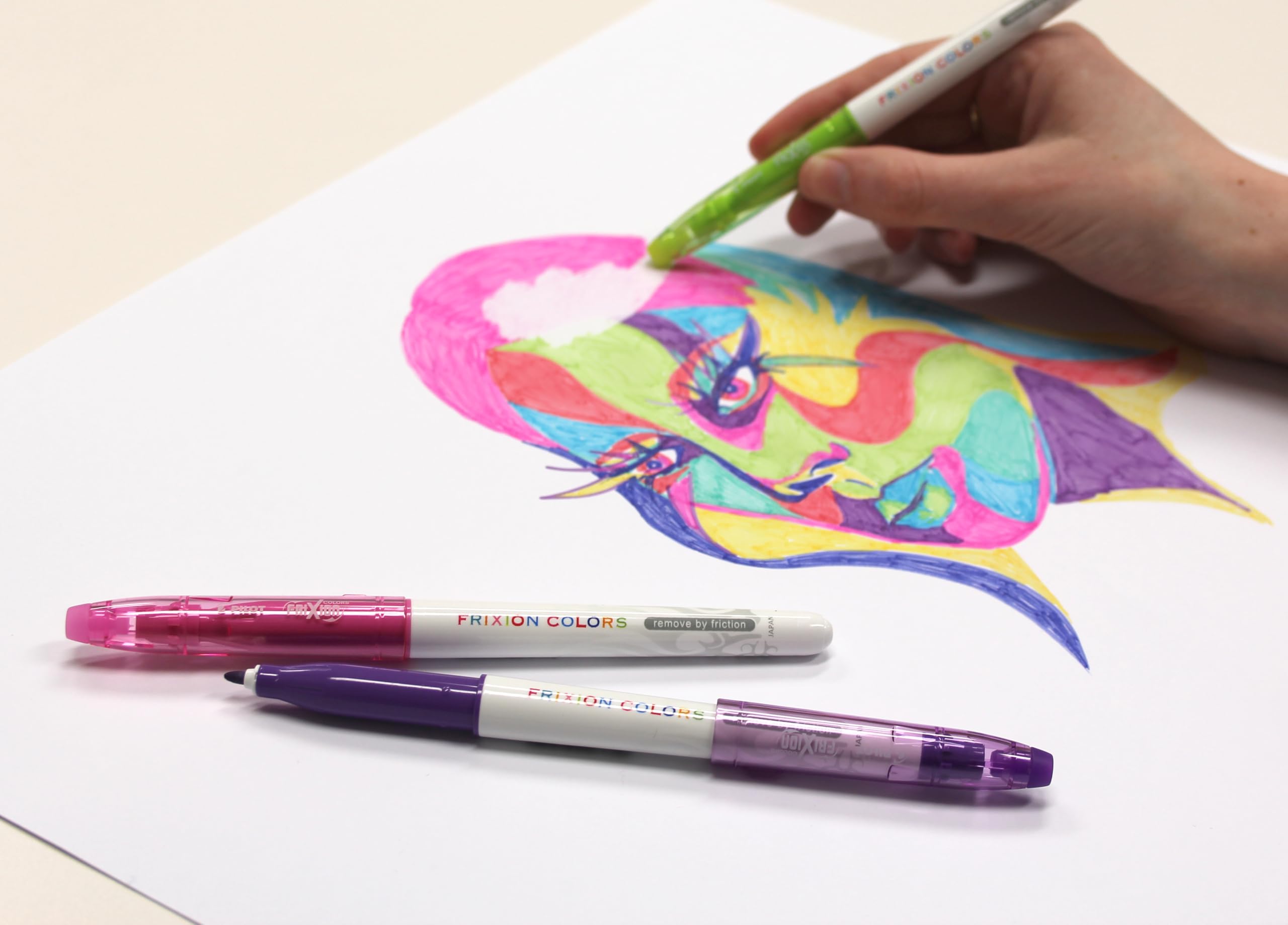 pilot-frixion-colors-feutres-effa-ables-pointe-moyenne-conique-lot-de-12-couleur image 3