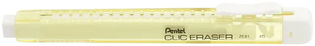 pentel-clic-eraser-ze81-stylo-gomme-rechargeable-corps-jaune-transparent-lot-de- image 1