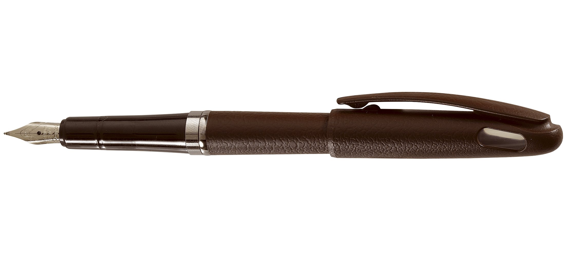 pentel-tradio-stylo-plume-rechargeable-encre-bleue-corps-fa-on-cuir-chocolat-lot image 1