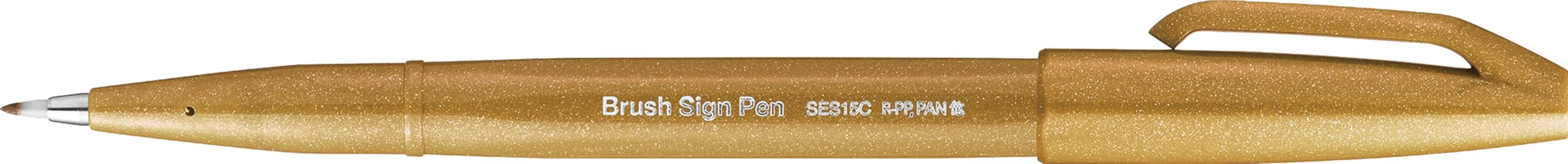 pentel-fude-touch-sign-pen-ses15c-y-feutre-pinceau-ocre-lot-de-10 image 1