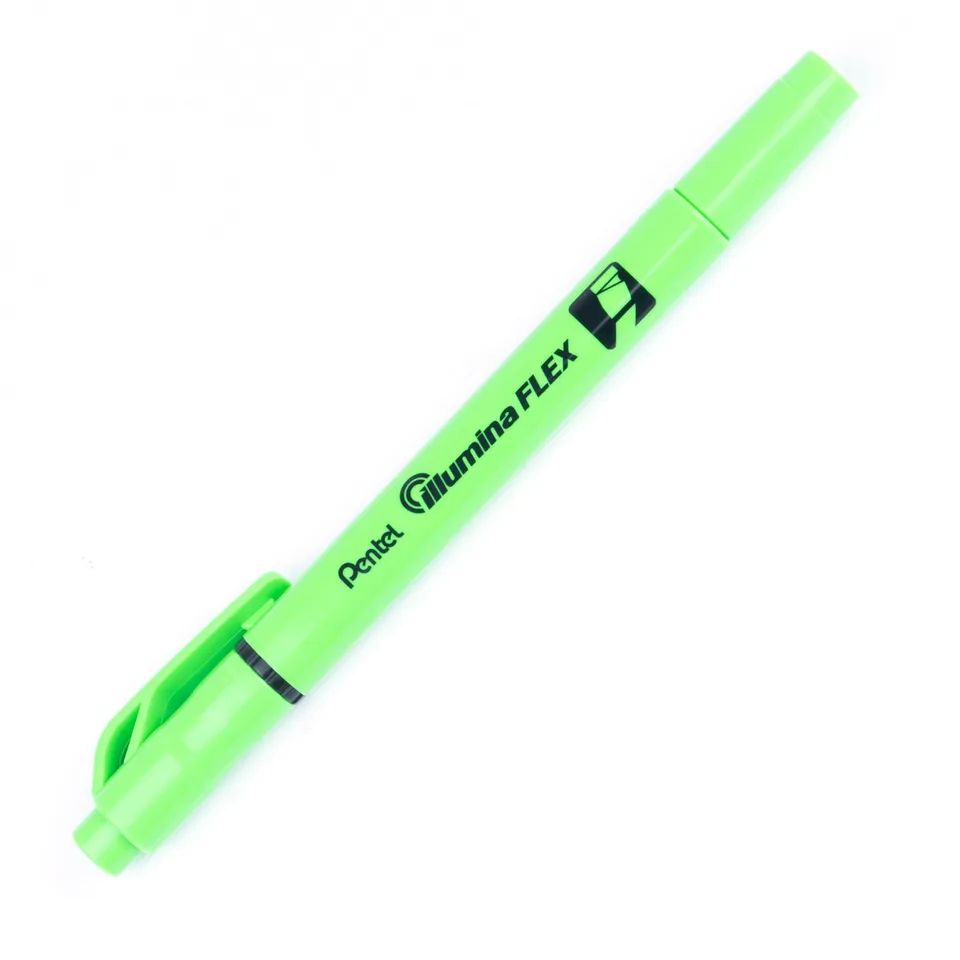 pentel-illumina-flex-slw11-surligneur-bi-pointe-vert-lot-de-10 image 1