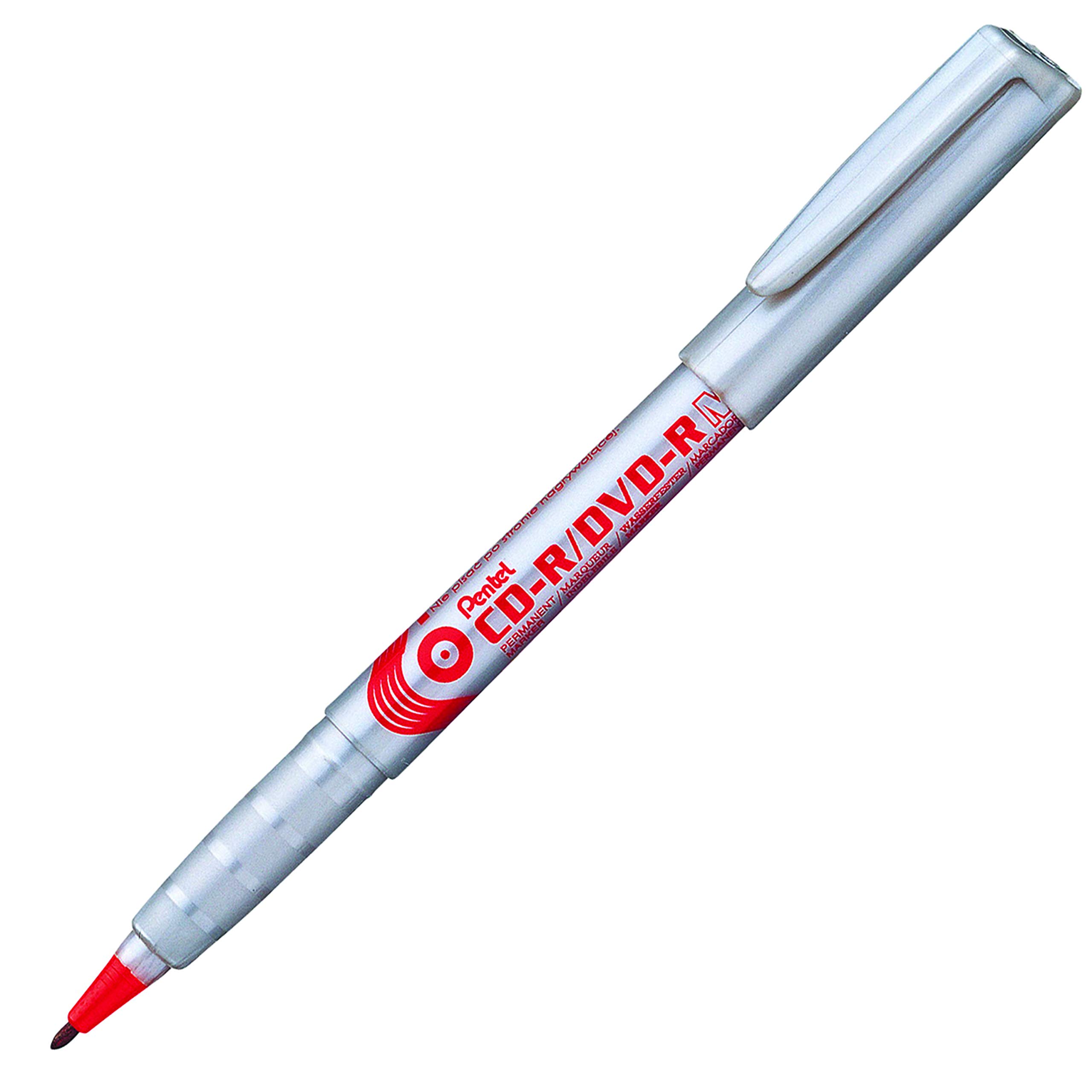 pentel-nms51-b-marqueur-permanent-cd-dvd-pointe-fine-0-9-mm-rouge-lot-de-12 image 2