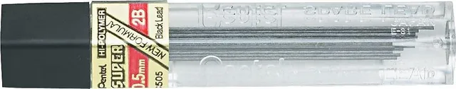 pentel-c505-mines-hi-polymer-super-0-5-mm-2b-lot-de-12-tuis-de-12 image 1