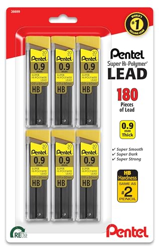 pentel-super-hi-polymer-c29bphb6-mine-hb-0-9-mm-lot-de-6-tubes image 5