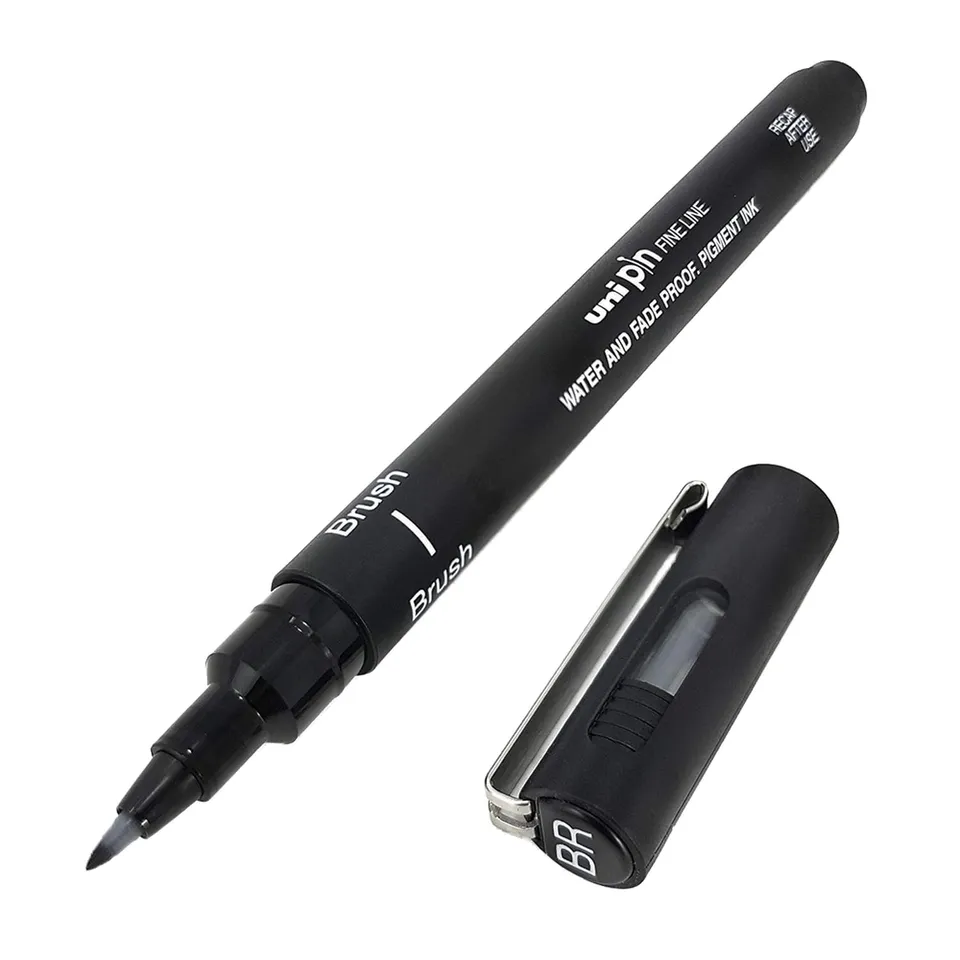uni-ball-pin-brush-200-s-pinceau-noir-feutre-brush-individuel image 1