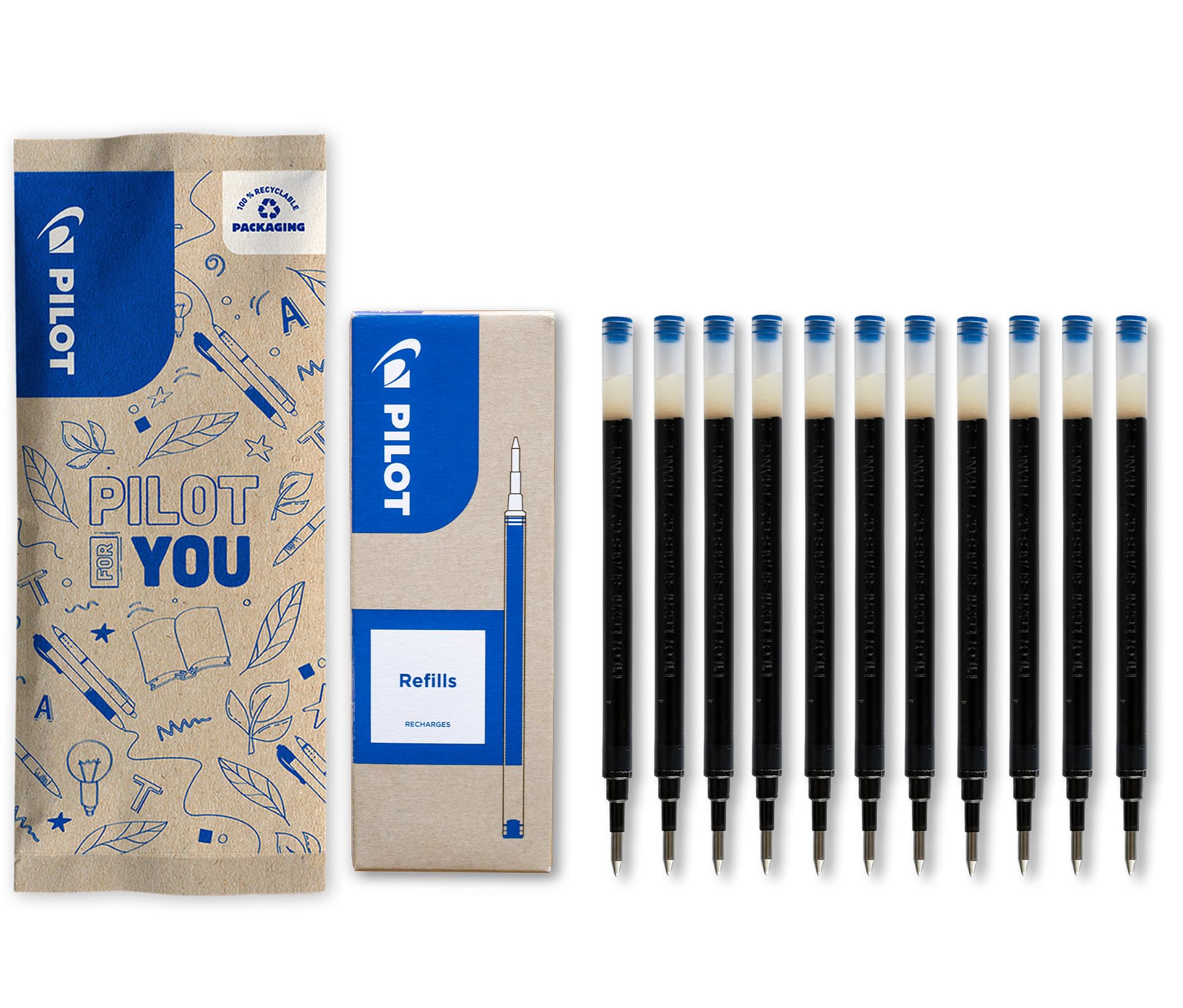 pilot-g2-recharges-bls-g2-7-gel-0-7-mm-bleu-lot-10-1-offert image 1