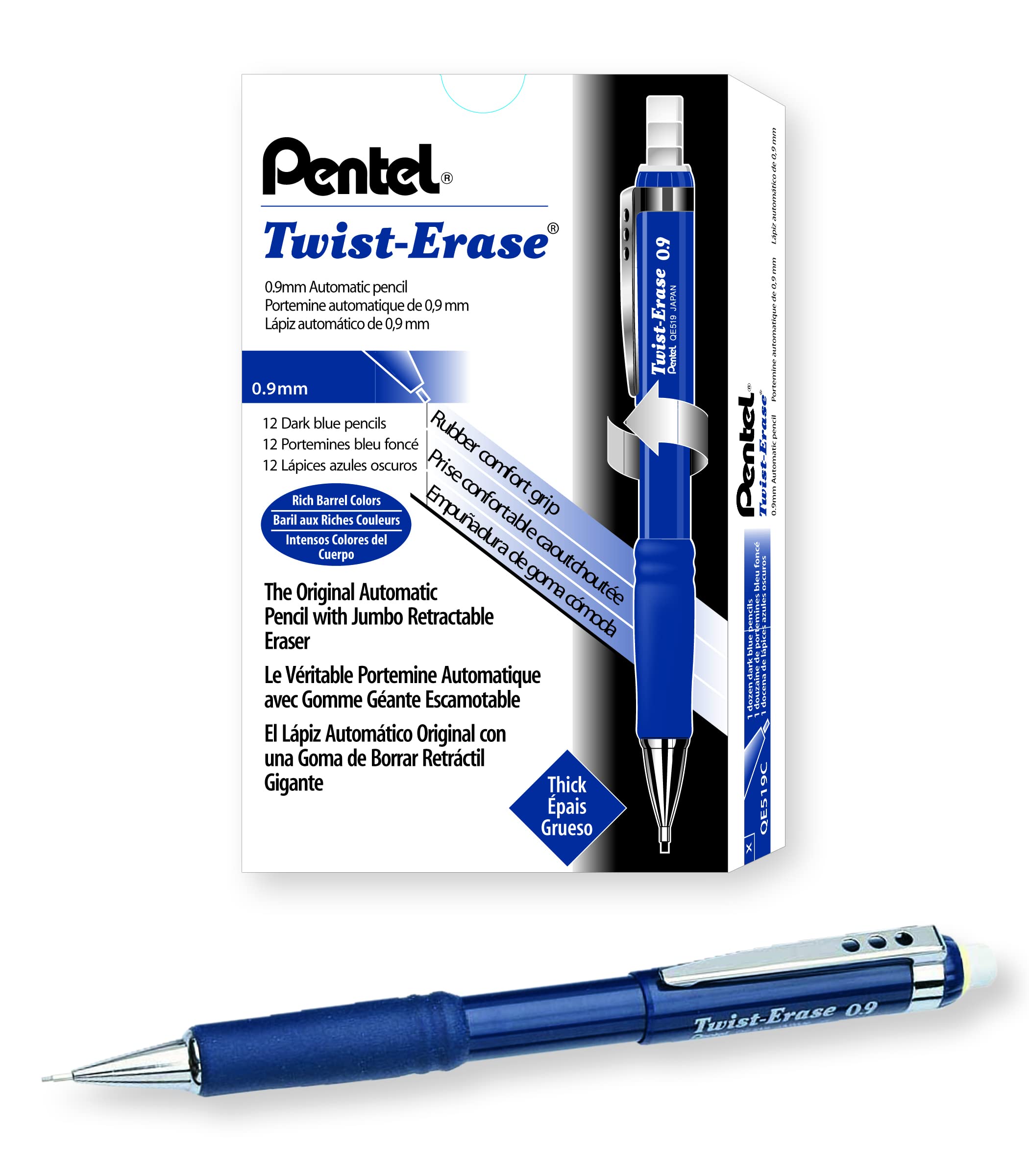 pentel-twist-erase-iii-qe517-porte-mine-0-7-mm-turquoise-lot-de-12 image 5