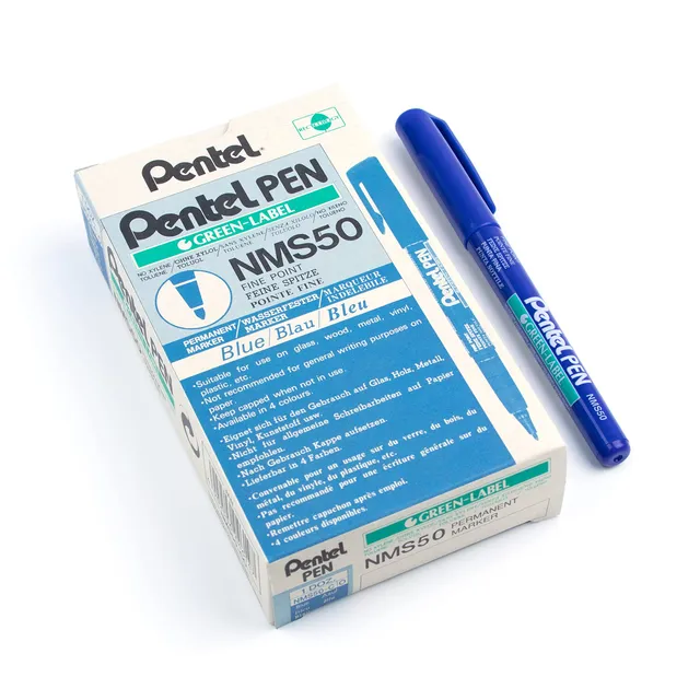 pentel-pen-lot-de-12-marqueurs-permanents-bleu image 1