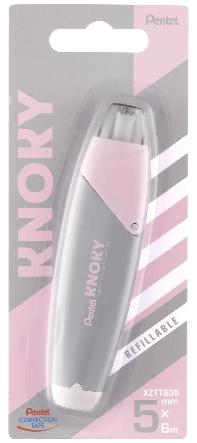 pentel-knoky-xztt805n-wy-ruban-correcteur-r-tractable-rechargeable-5-mm-x-6-m-gr image 1