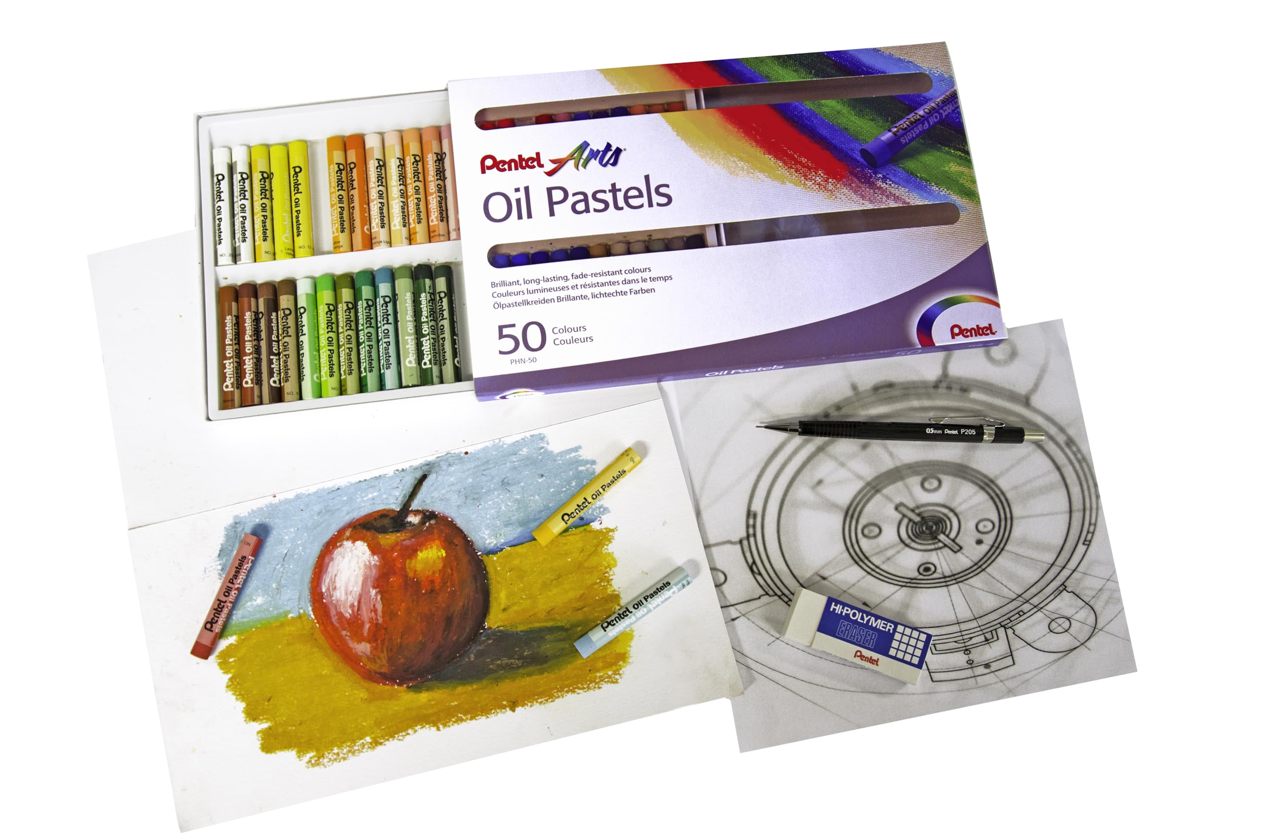 pentel-arts-phn-50u-pastels-l-huile-bo-te-de-50-couleurs-assorties image 2
