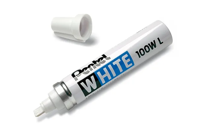 pentel-100-wl-white-marqueur-peinture-blanc-pointe-biseaut-e-7-mm image 1