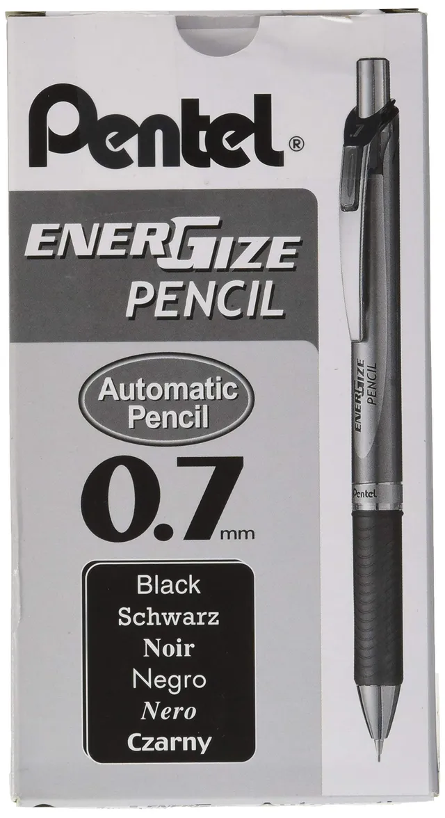 pentel-pl77-a-porte-mine-0-7-mm-aluminium-noir-lot-de-12 image 1