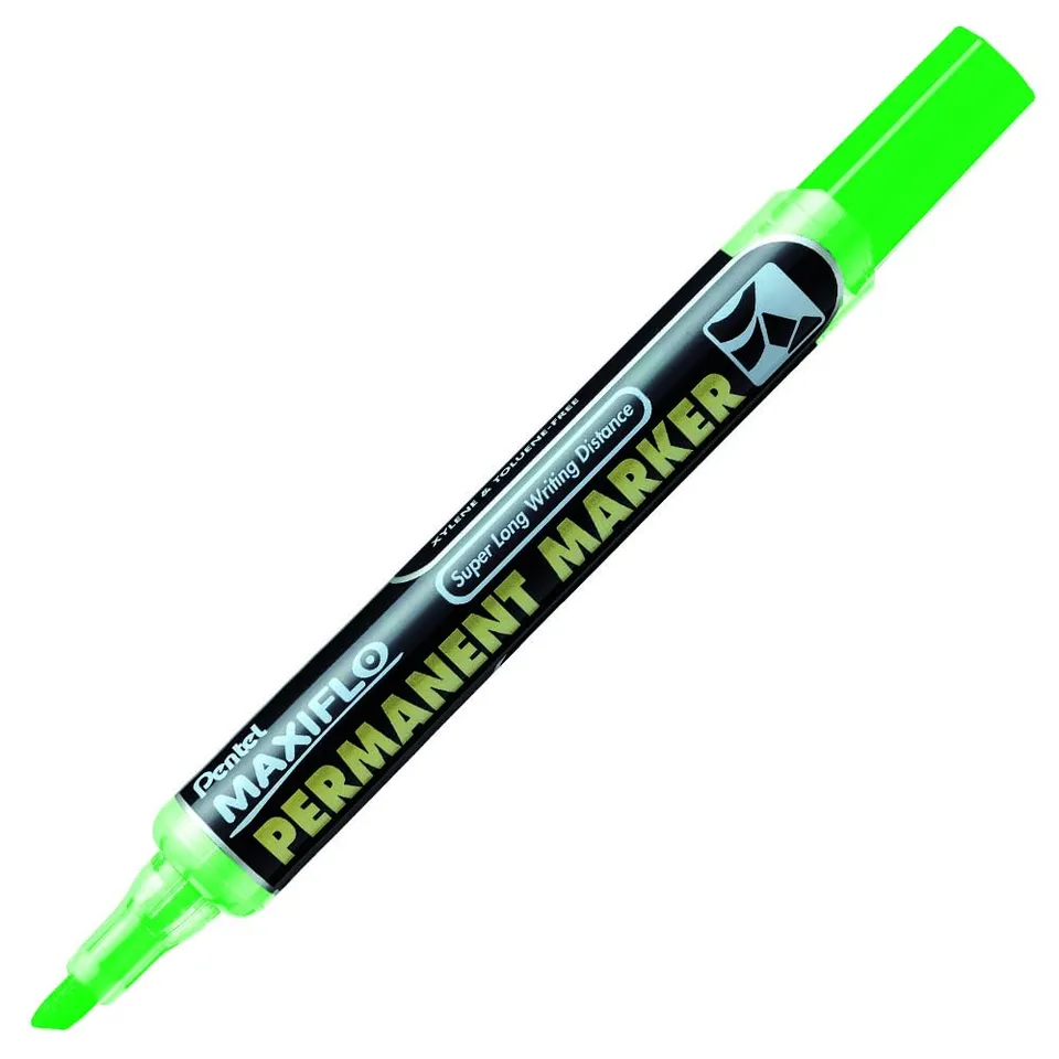 pentel-maxiflo-nlf60-do-marqueur-permanent-vert-pointe-biseaut-e-lot-de-12 image 1