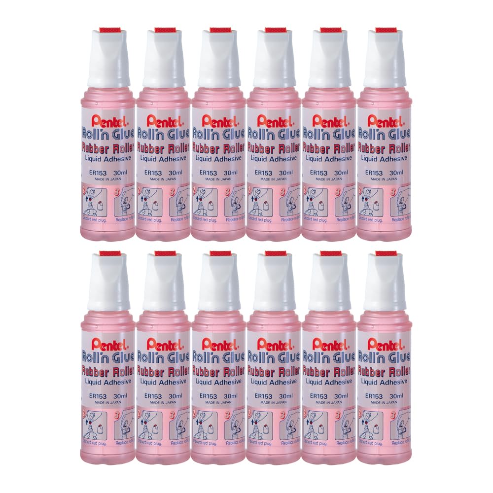 pentel-er153-s-roll-n-glue-lot-de-12-colles-liquides-transparentes-et-inodores-3 image 6